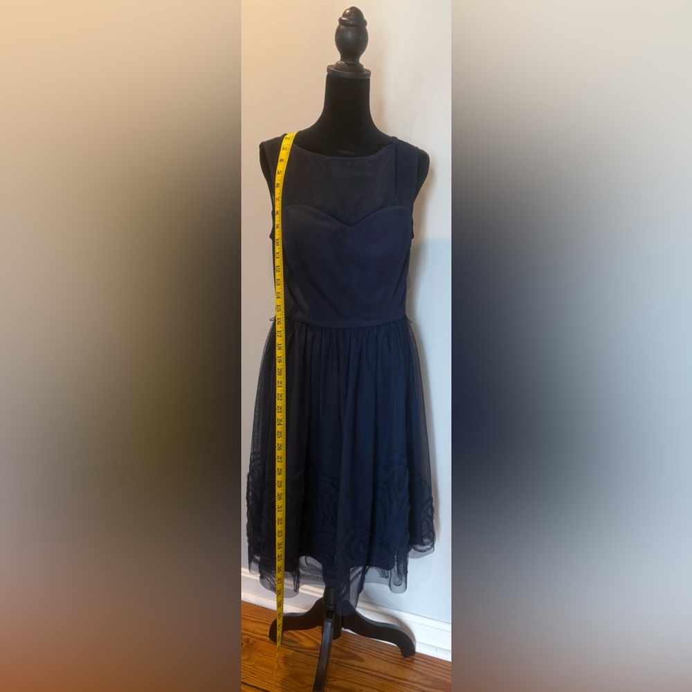 David’s Bridal- Navy Blue knee length Bridesmaid/Wedding Guest/Parties Size Med